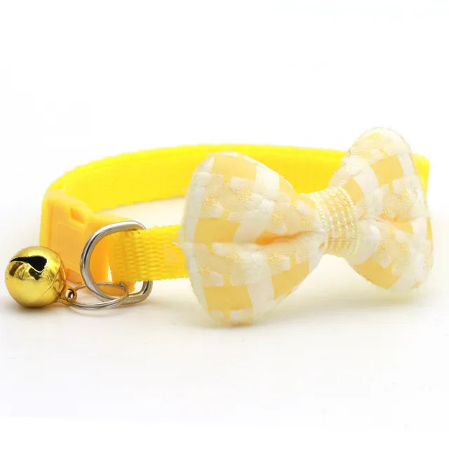 🎀: Plaid Print Pet Bow Tie Collar - Dapper Style Accessory