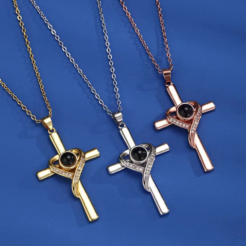 ✝️: Cross with Heart Shaped Pendant
