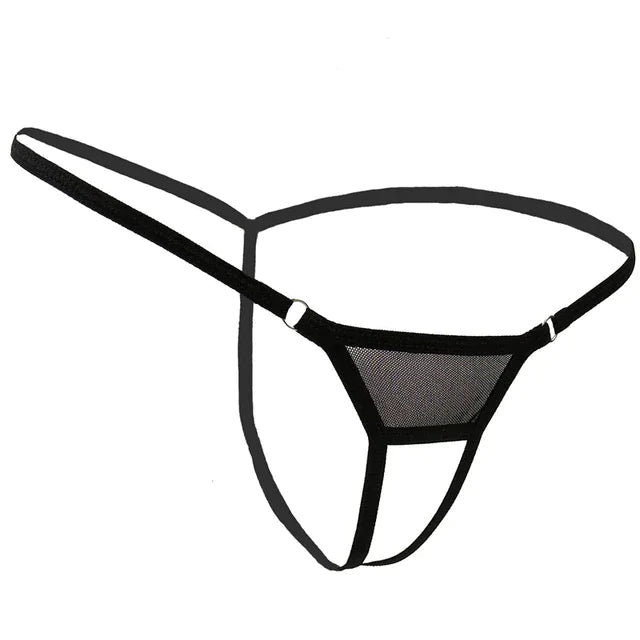 💋: Sexy Lace Thong G-String - Crotchless Mesh Lingerie Panties