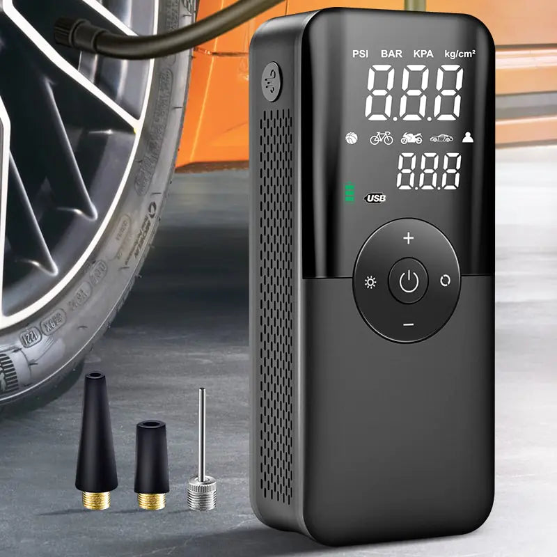 β‘ Portable Rechargeable Air Pump - Compact Wireless Inflator for Tires & Sports Equipment