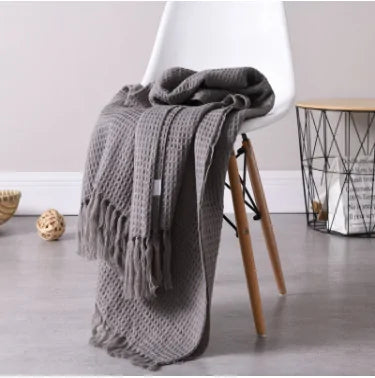 🧶 Plain Knitted Wool Blanket - Timeless Comfort and Elegant Style