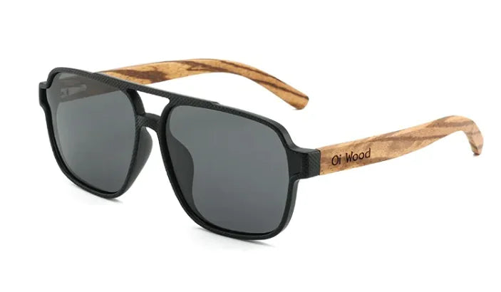 🌿: Vintage Wooden Polarized Sunglasses - Eco-Friendly UV Protection