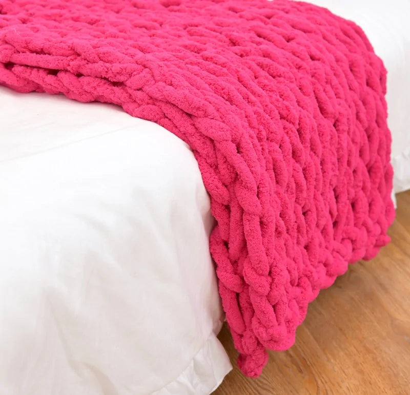 🧶: Chunky Knitted Blanket - Oversized Cozy Comfort with Textured Style