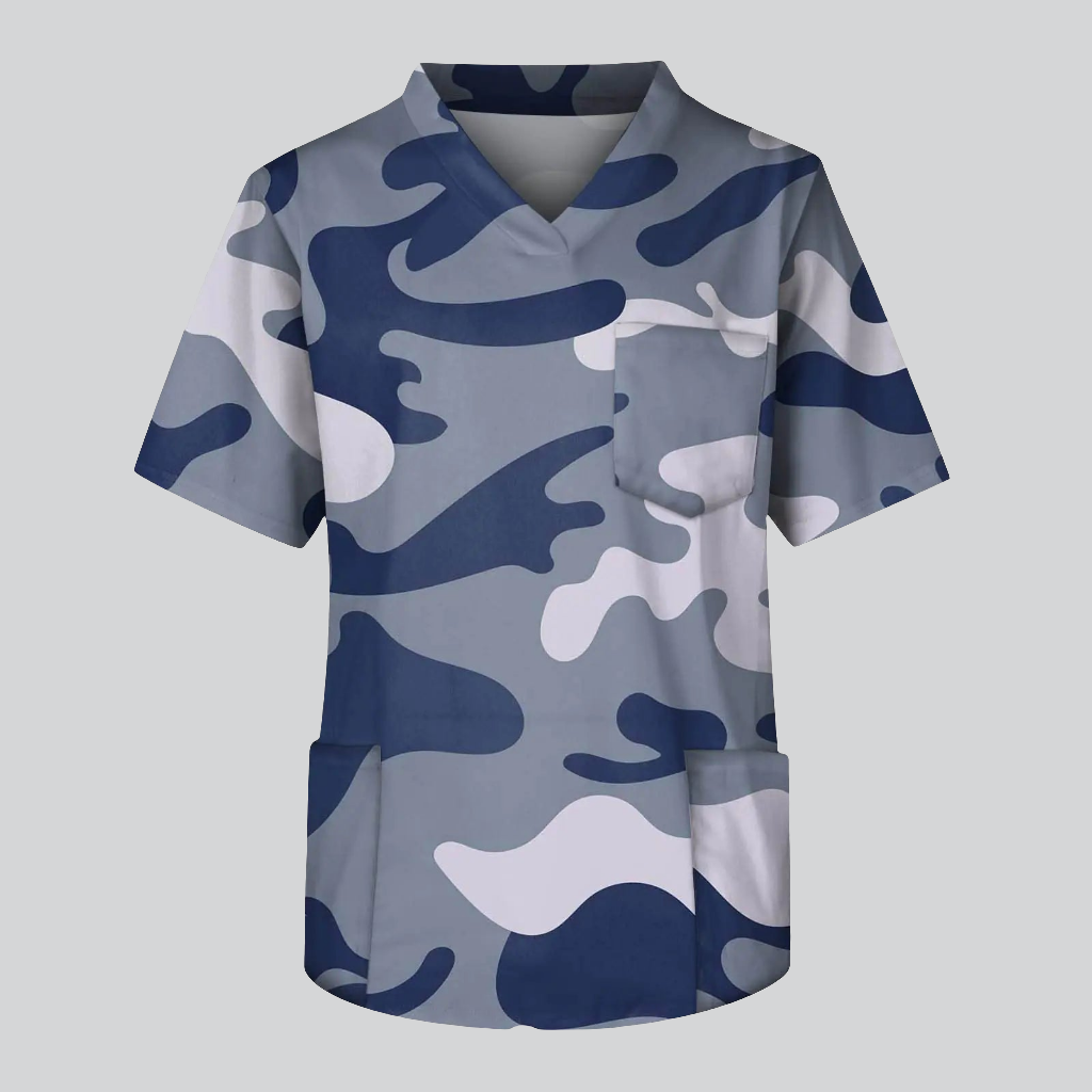 π Men's Scrub Tops with Pockets - Professional V-Neck Medical Workwear