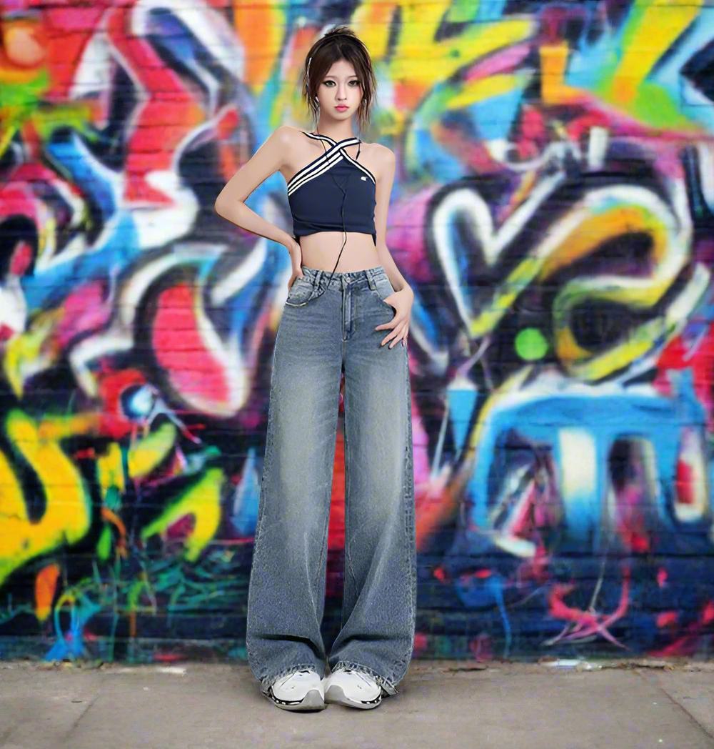 👖: Wide Leg Jeans Women's High Waist Baggy Straight Trousers - Relaxed Vintage Style