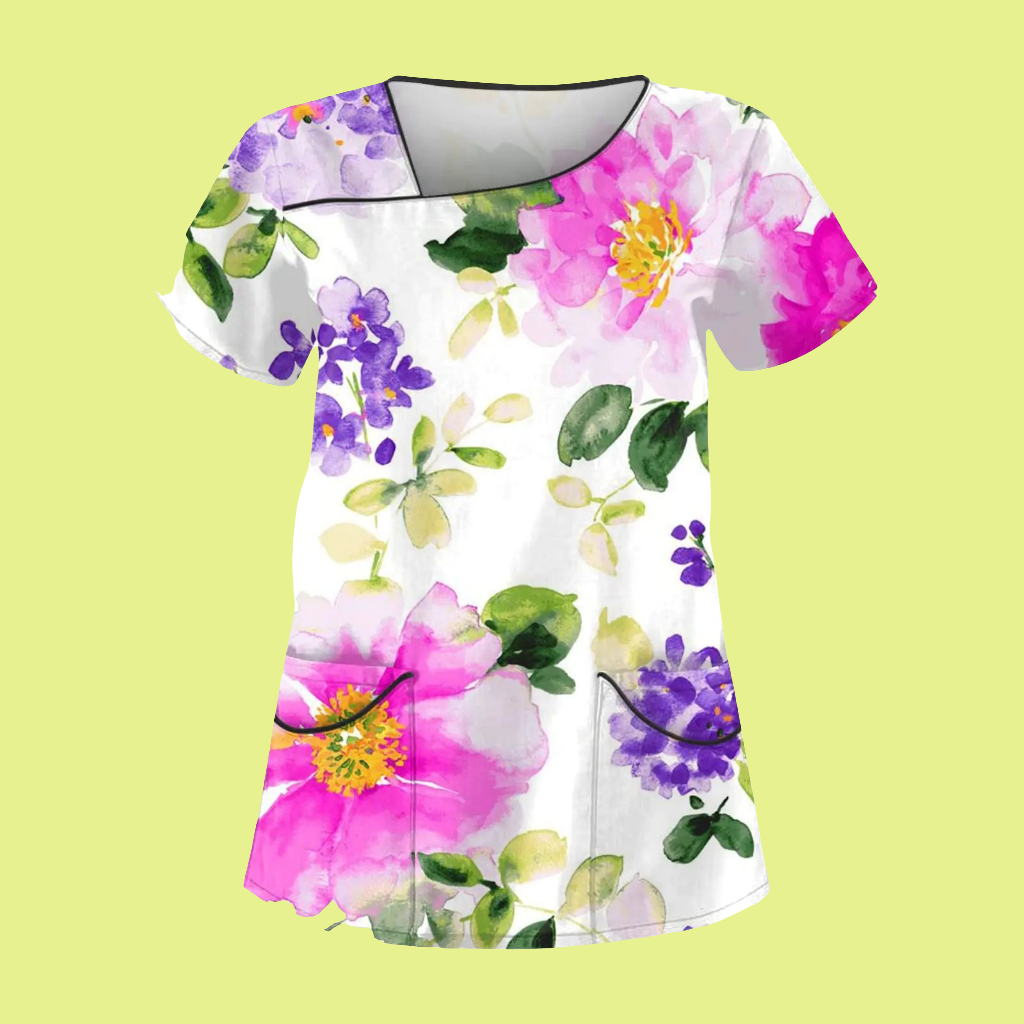 🩺 Purple Scrub Top L - Versatile Women's Medical Athletic Wear