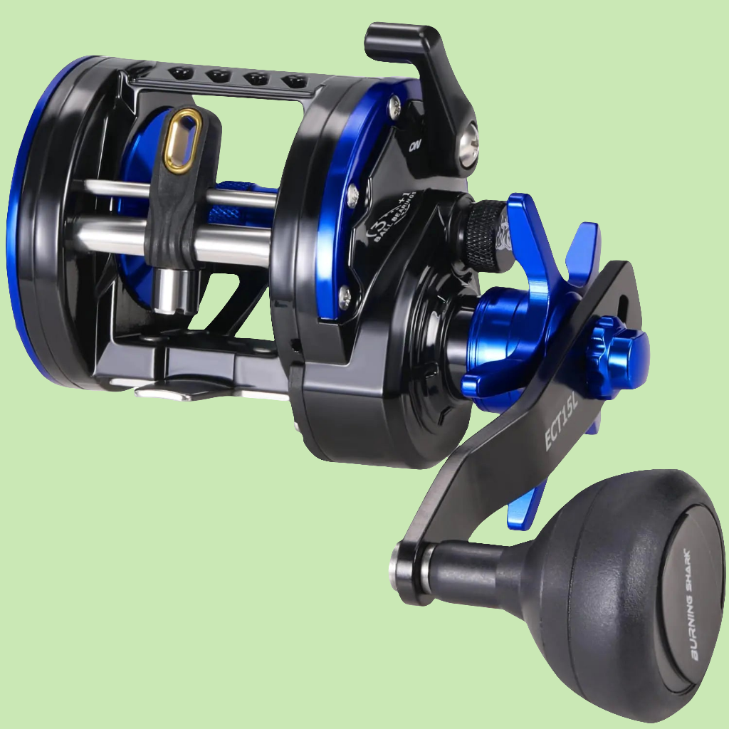 π£ Burning Shark Round Baitcasting Reel - Saltwater Inshore Surf Trolling Reel ECT15L