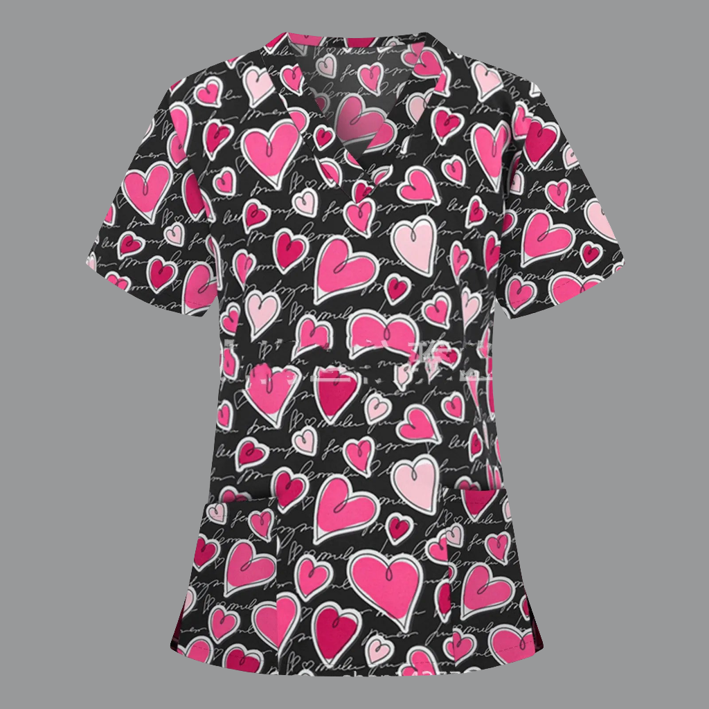 👩⚕️ Nurse Uniform V-Neck T-Shirt - Professional Medical Scrub Top with Pocket