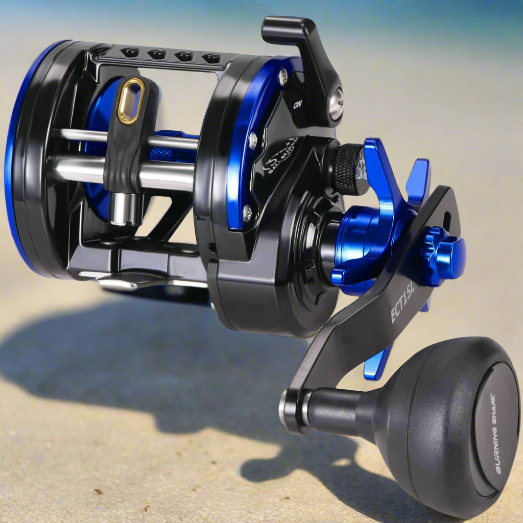 π£ Burning Shark Round Baitcasting Reel - Saltwater Inshore Surf Trolling Reel ECT15L