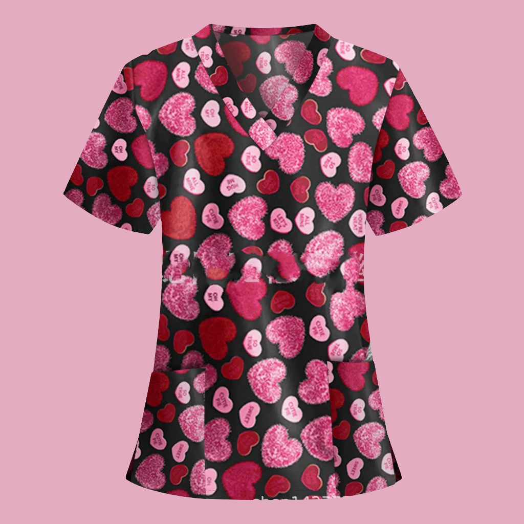 👩⚕️ Nurse Uniform V-Neck T-Shirt - Professional Medical Scrub Top with Pocket