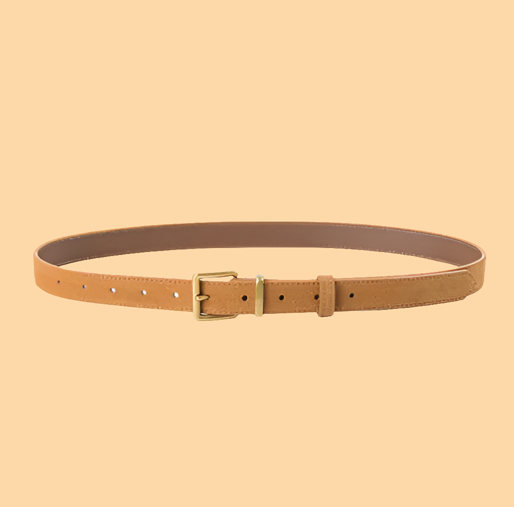 👜: Women's Suede Leather Belt - Premium Cowhide with Pin Buckle