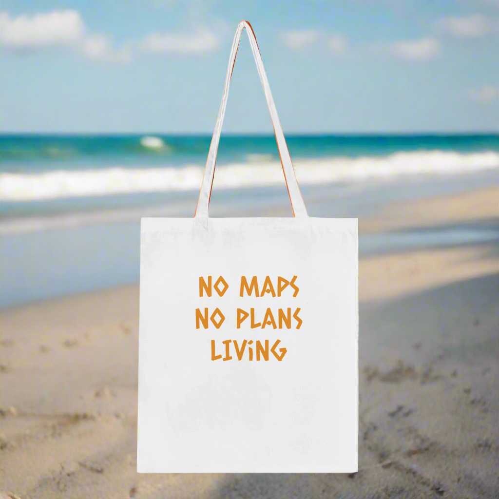 π: Classic White Tote Bag - Vintage Motorcycle Design with Text