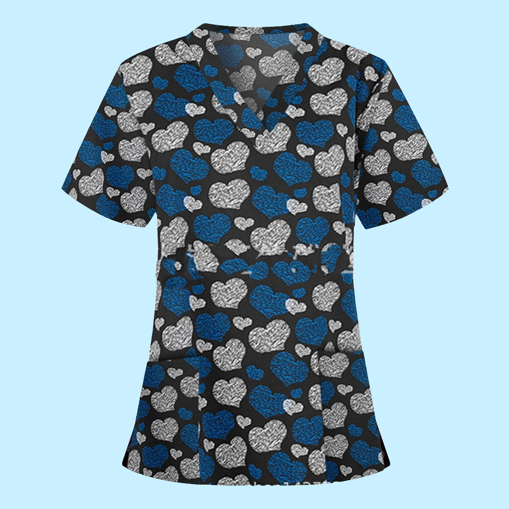 👩⚕️ Nurse Uniform V-Neck T-Shirt - Professional Medical Scrub Top with Pocket