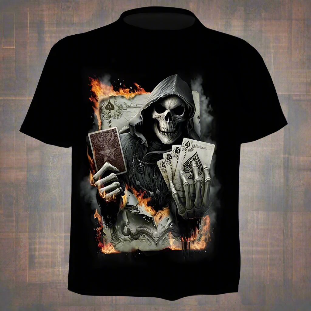 💀: 3D Skull Trendy T-Shirt - Bold Gothic Design