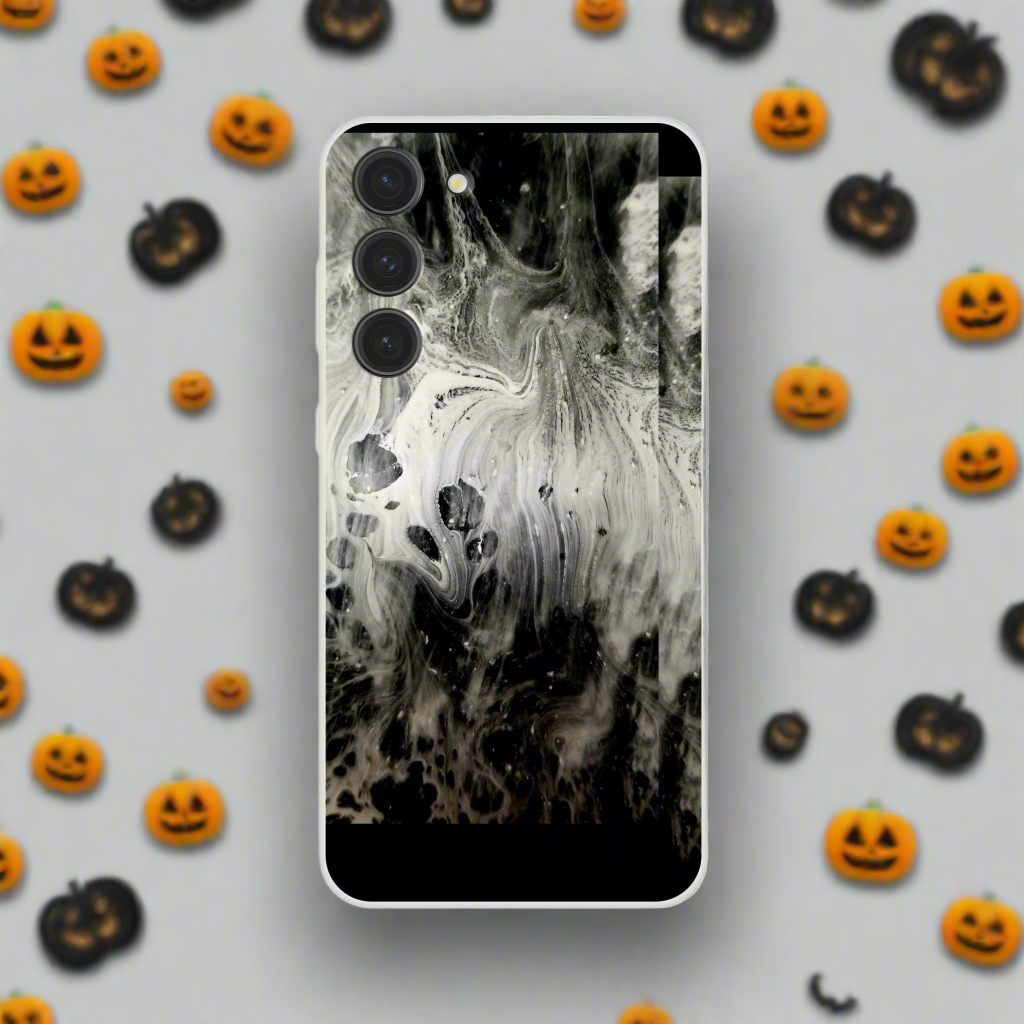 📱 WispDesign Black & White Artistic Flexi Phone Case – Modern Impact Resistance
