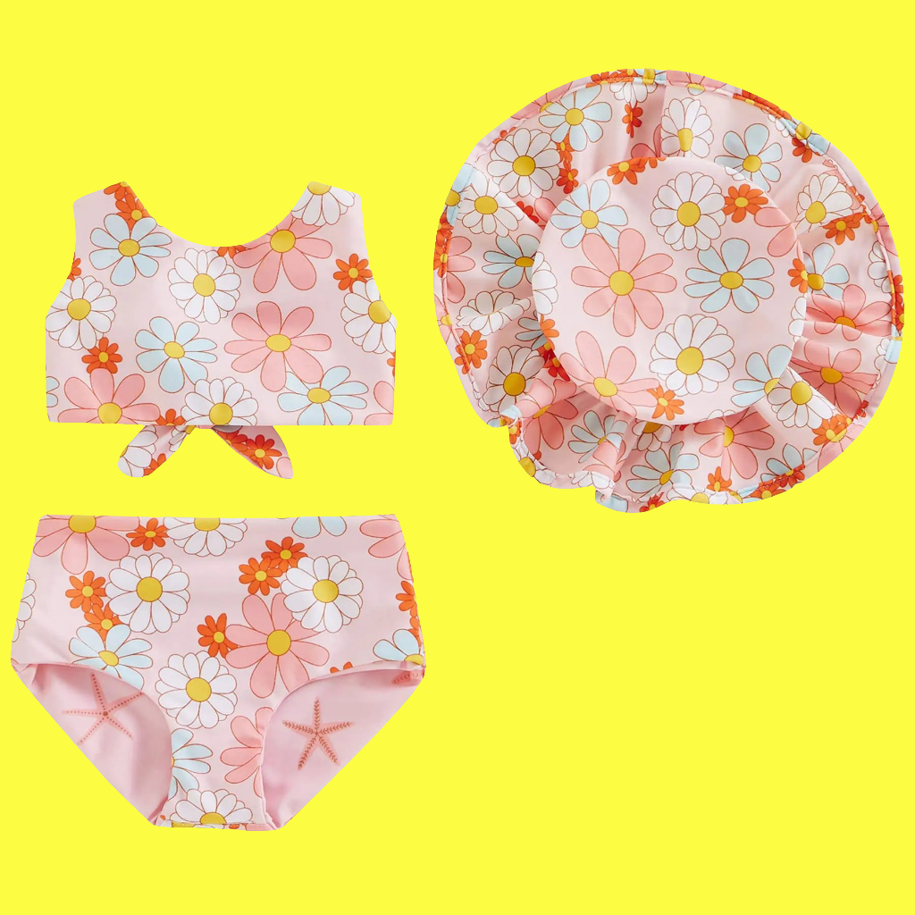 π: Mubineo Toddler Baby Girl Cute 2PCS Bathing Suit - Bowknot Bikini Swimwear Set