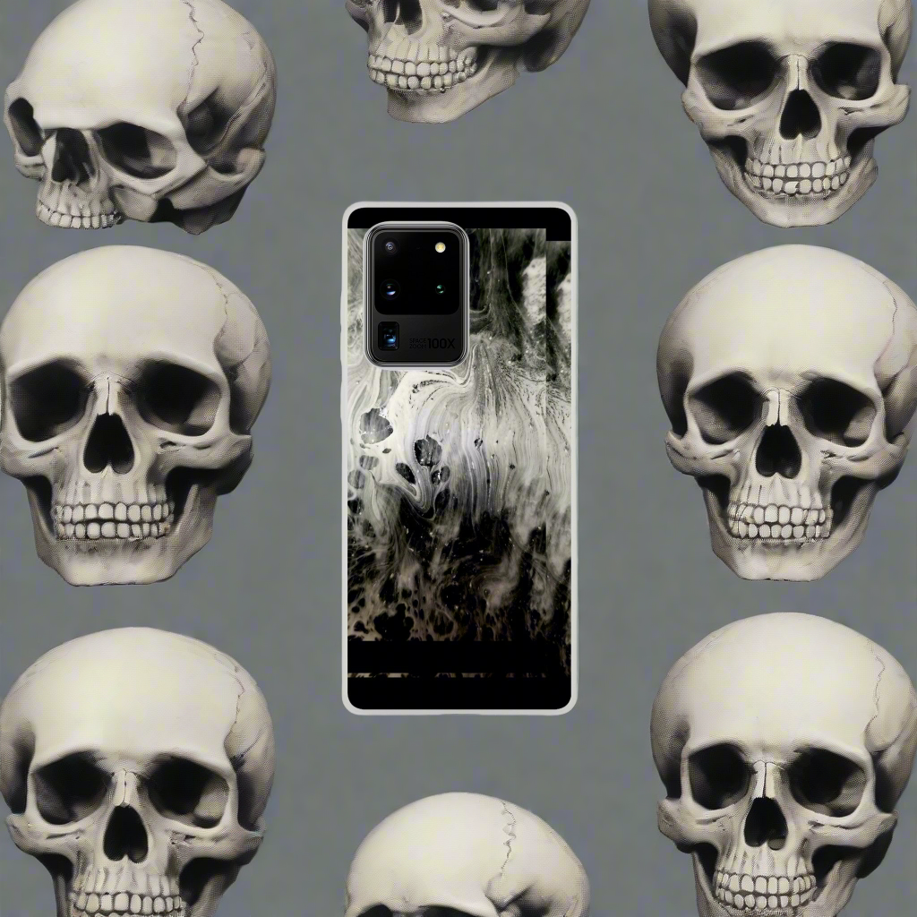 📱 WispDesign Black & White Artistic Flexi Phone Case – Modern Impact Resistance