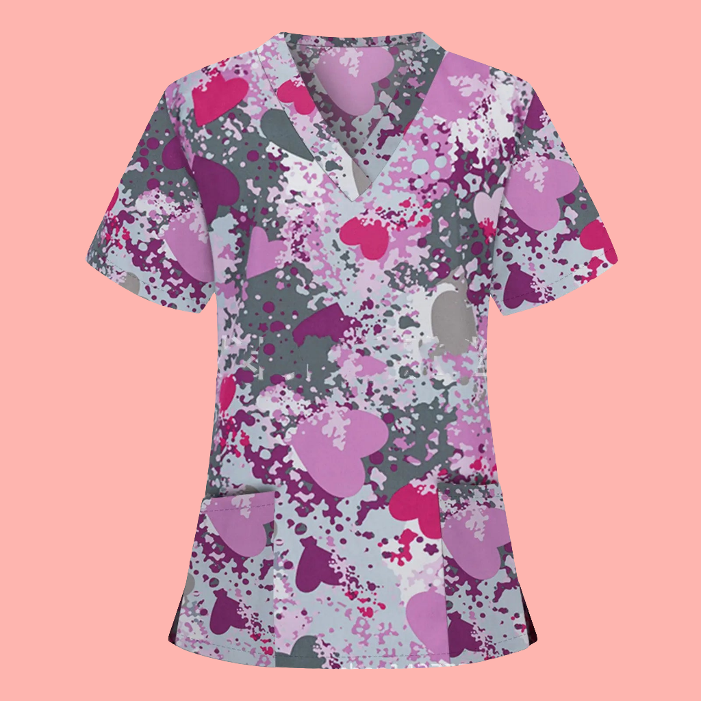 👩⚕️ Nurse Uniform V-Neck T-Shirt - Professional Medical Scrub Top with Pocket