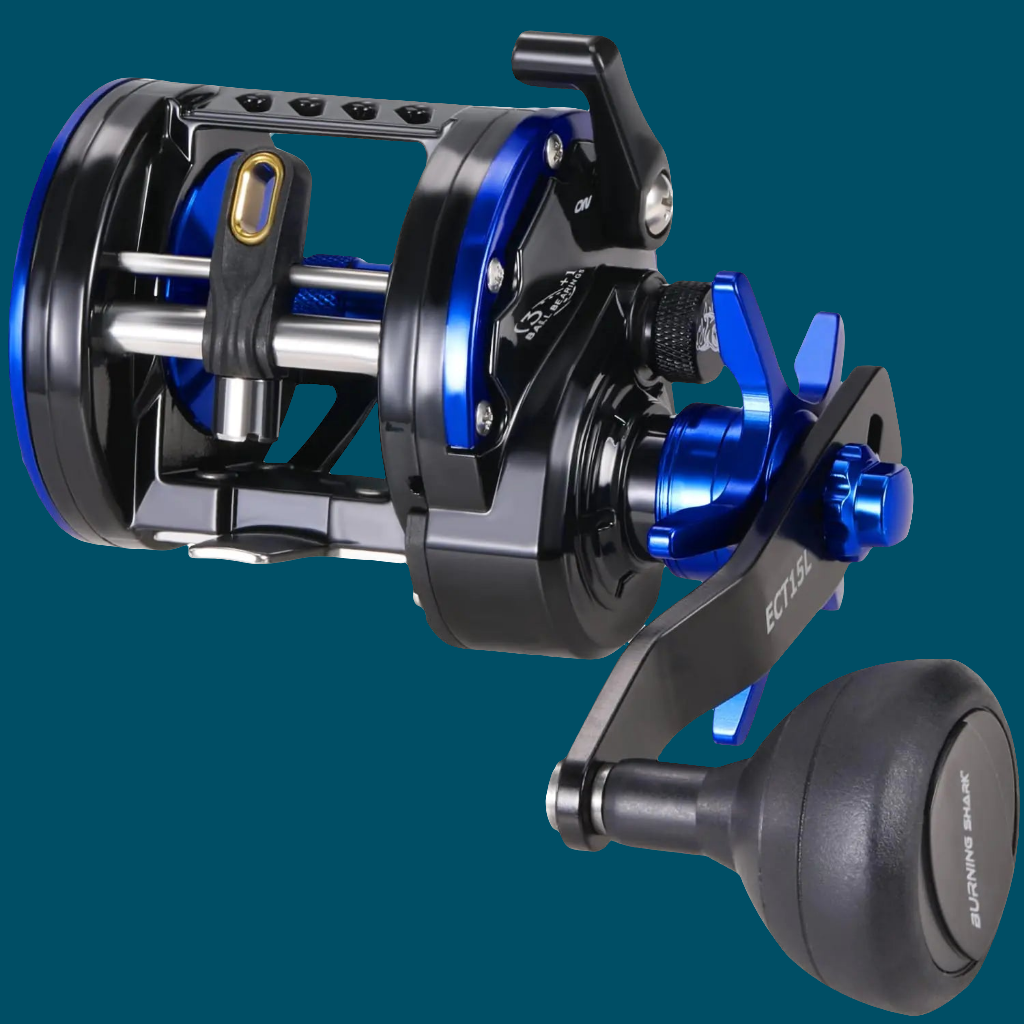 π£ Burning Shark Round Baitcasting Reel - Saltwater Inshore Surf Trolling Reel ECT15L