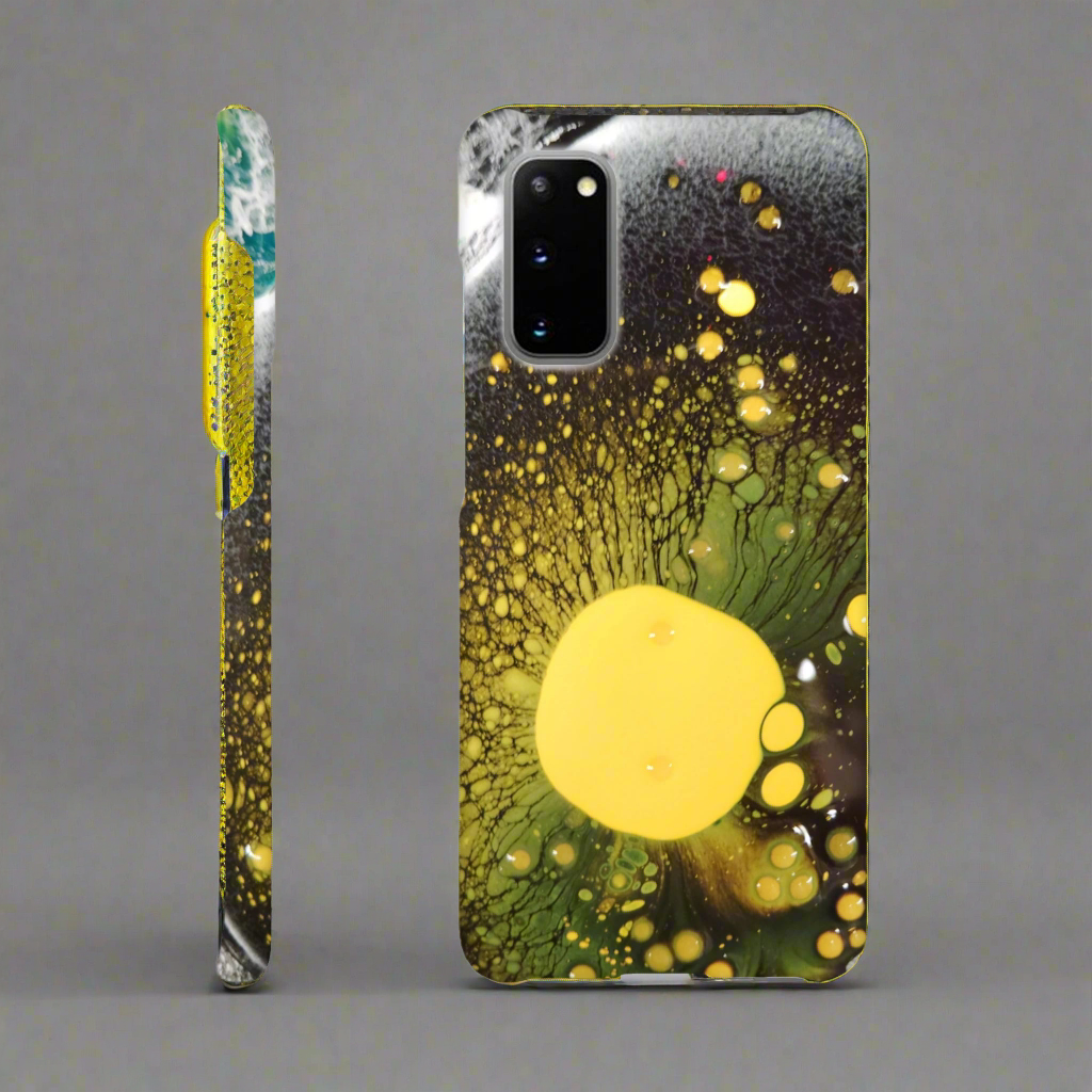 📱 Unique Yellow and Black Liquid Medium Wall Art Phone Case – Slim & Durable Protection