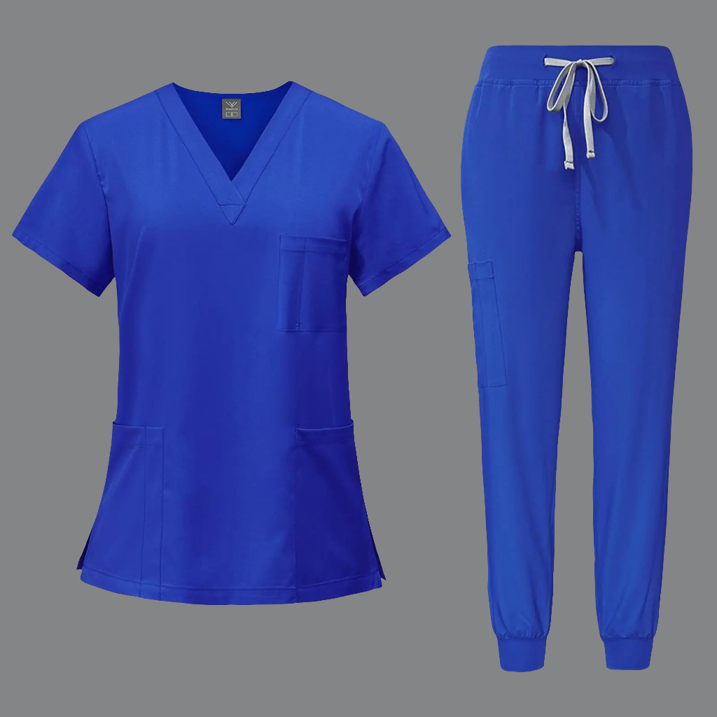 🩺 Royal Blue Medical Scrubs Set M - Complete Nurse Uniform