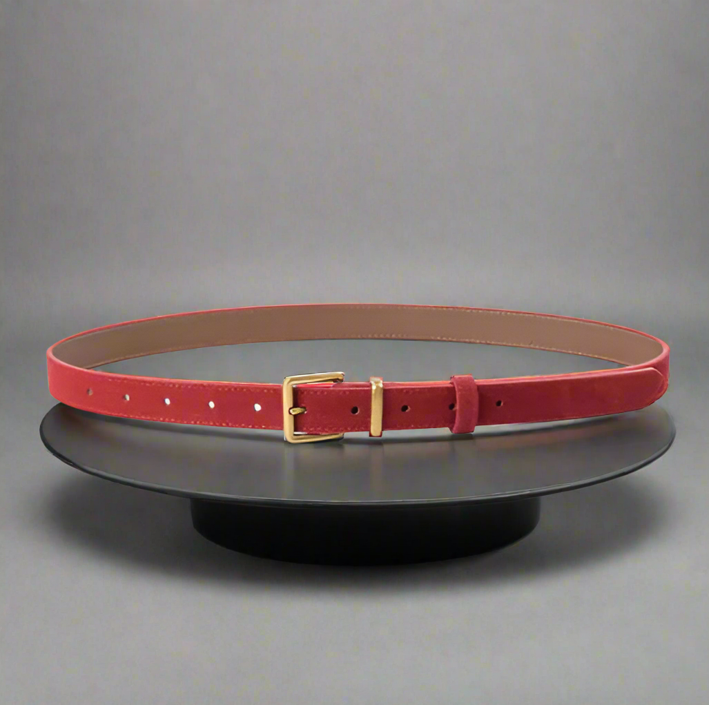 👜: Women's Suede Leather Belt - Premium Cowhide with Pin Buckle