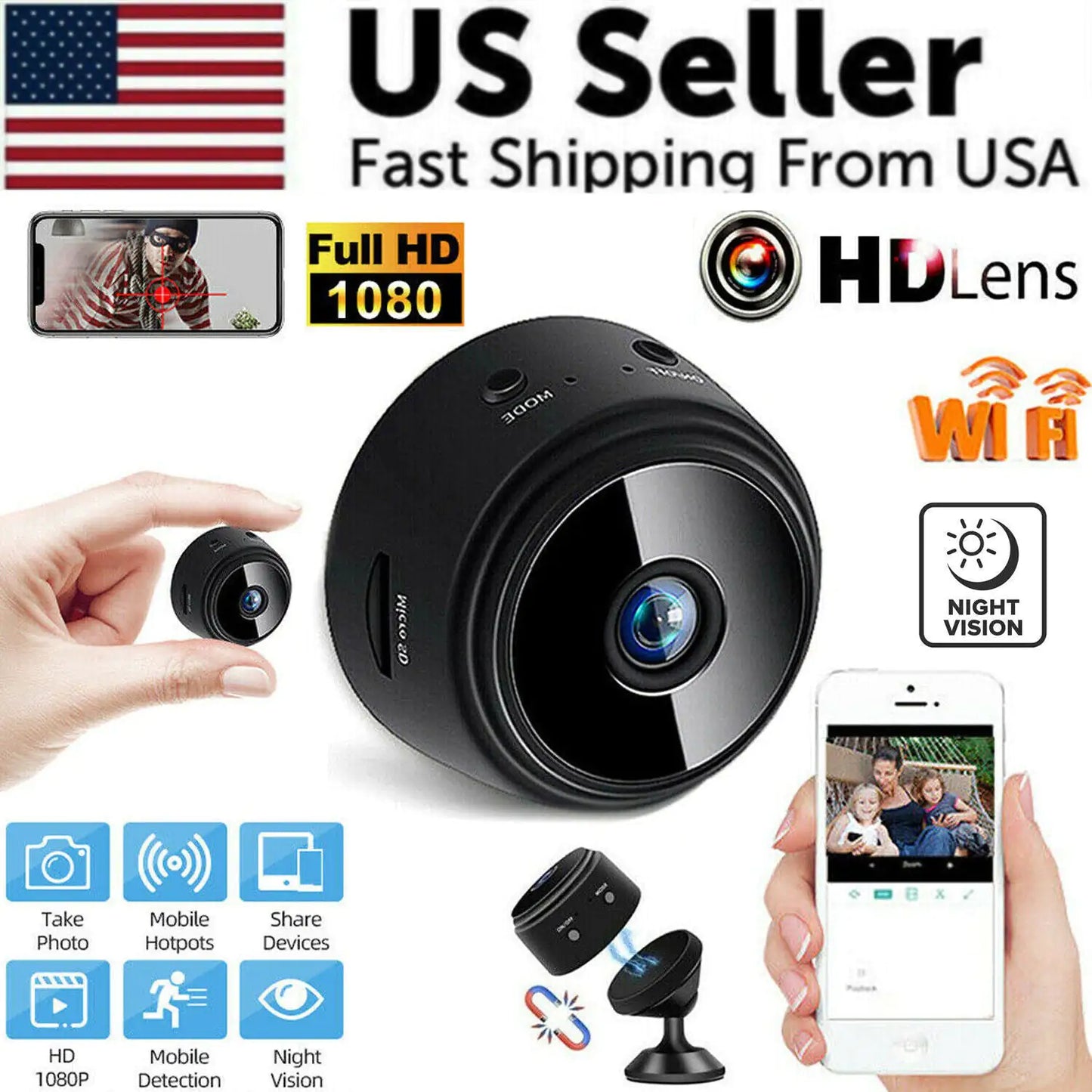 πΆ Mini Hidden Spy Nanny Camera - Wireless WiFi Home Security HD 1080P DVR