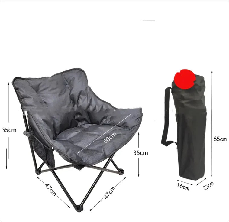 π: Adjustable Folding Moon Chair - Portable Beach Relaxation Seat