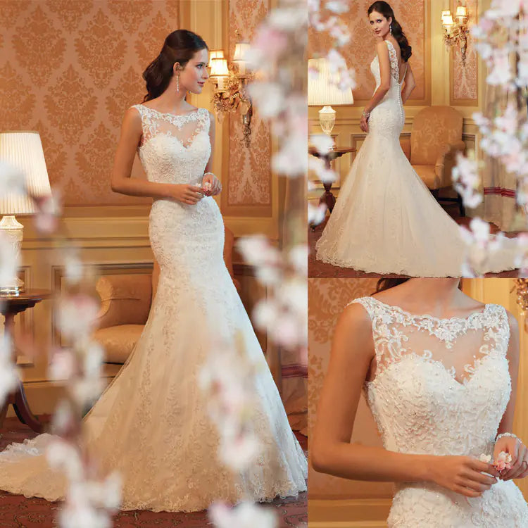 π°: Mermaid Lace Strapless Wedding Dress - Elegant Bridal Gown