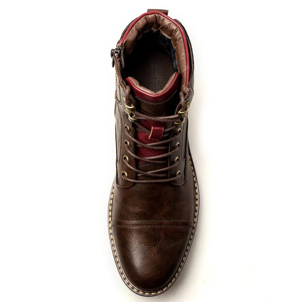 🥾: Zipper Plus Size Men's Leather Fashion Tooling Martin Boots
