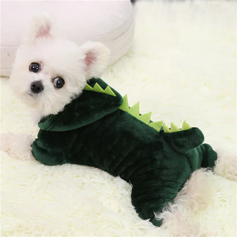 🦕: Themed Dog Clothes for Pets - Coral Fleece Dinosaur Costume