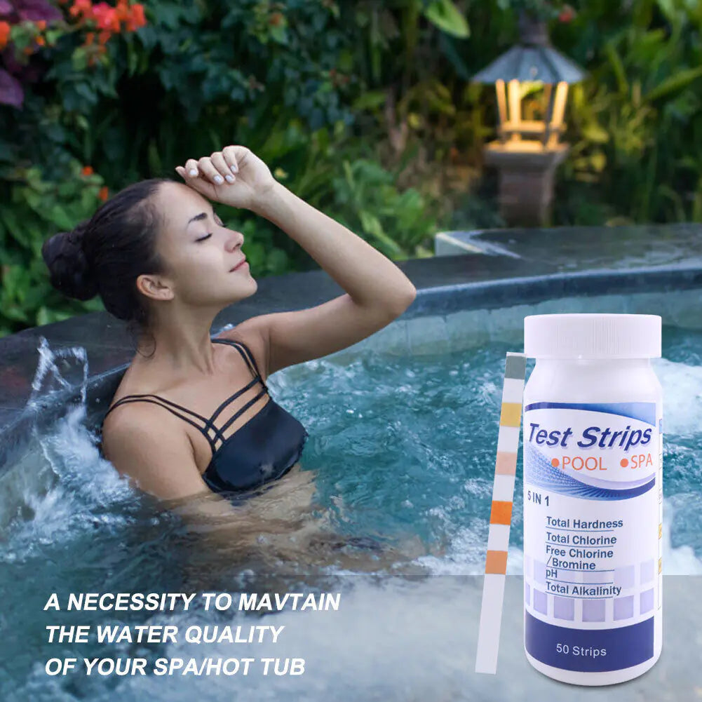 π 6-in-1 Pool Test Strips - Professional Chlorine pH Tester for Swimming Pools