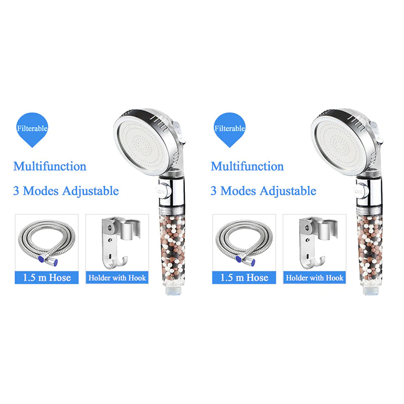 🚿 High-Pressure Negative Ion Shower Head - Wellness Water Technology