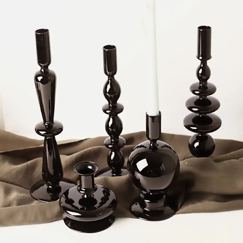 🕯️: Rue Glass Candlestick - Elegant Premium Candle Holder