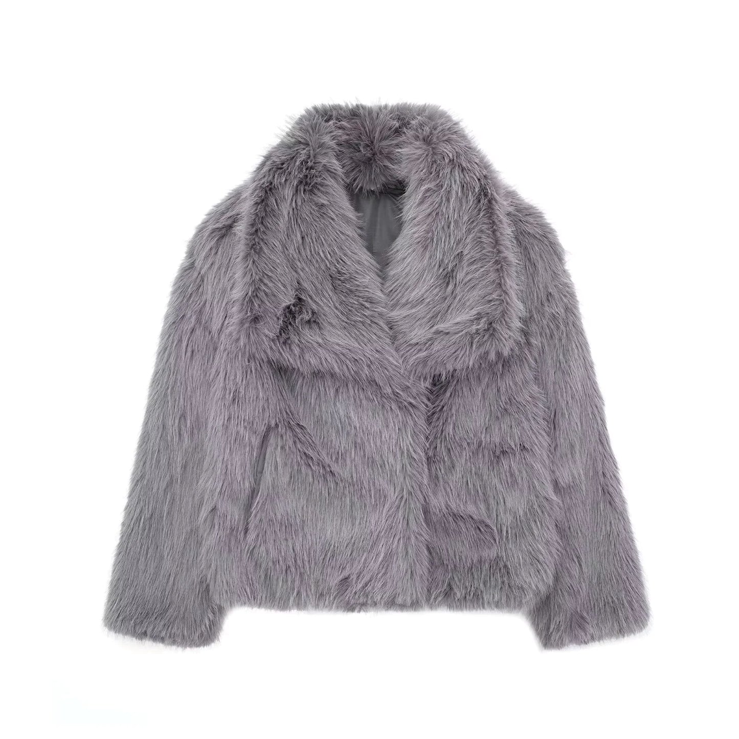 🦊: Women's Faux Fox Fur Coat - Luxurious Winter Glamour