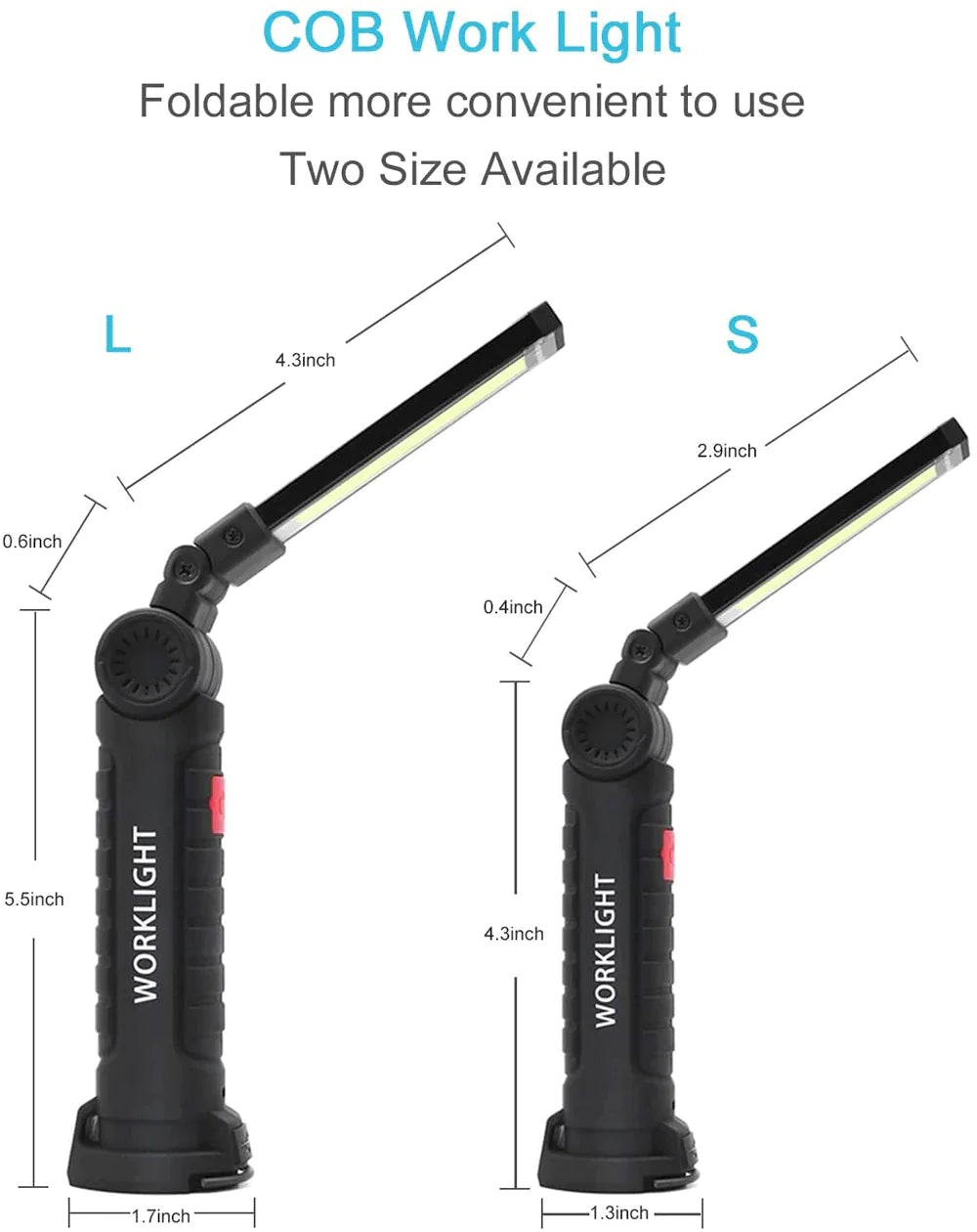 π¦ Rechargeable LED COB Work Light - Magnetic Base Mechanic Flashlight