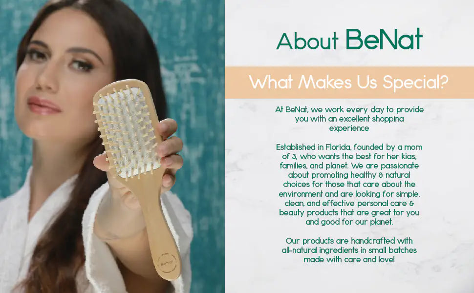 🪮 Wooden Detangling Hair Brush - Natural Eco-Friendly Hair Care Tool