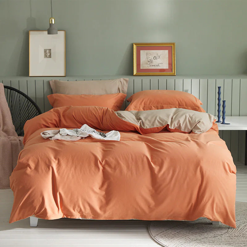 🛏️: Brushed Cotton 4-Piece Fleece Set - Premium Soft Bedding Collection