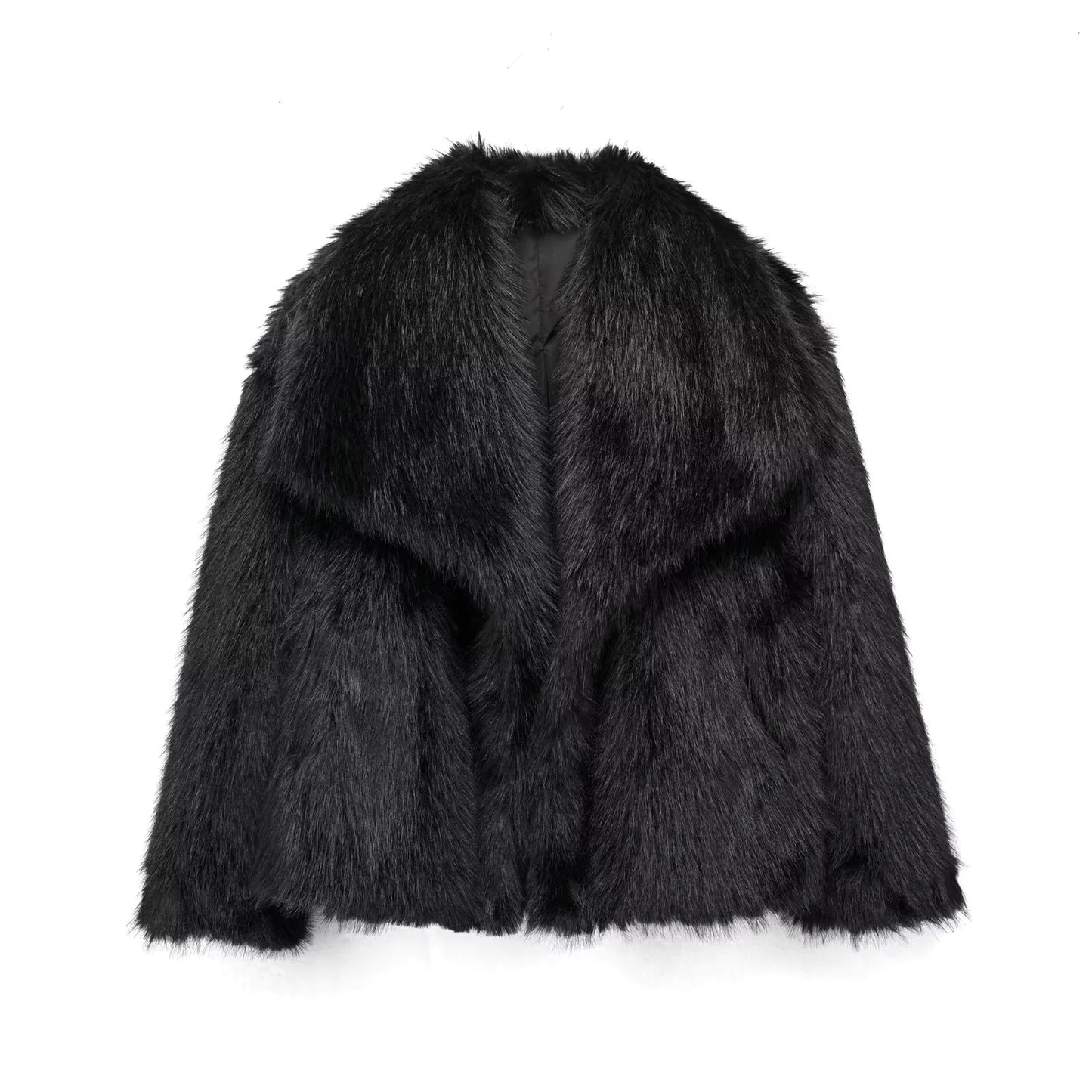 🦊: Women's Faux Fox Fur Coat - Luxurious Winter Glamour