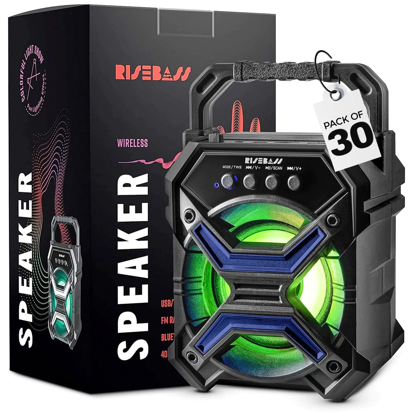 🔊 Portable Wireless Bluetooth Speaker - TWS Function with LED Flashing Lights