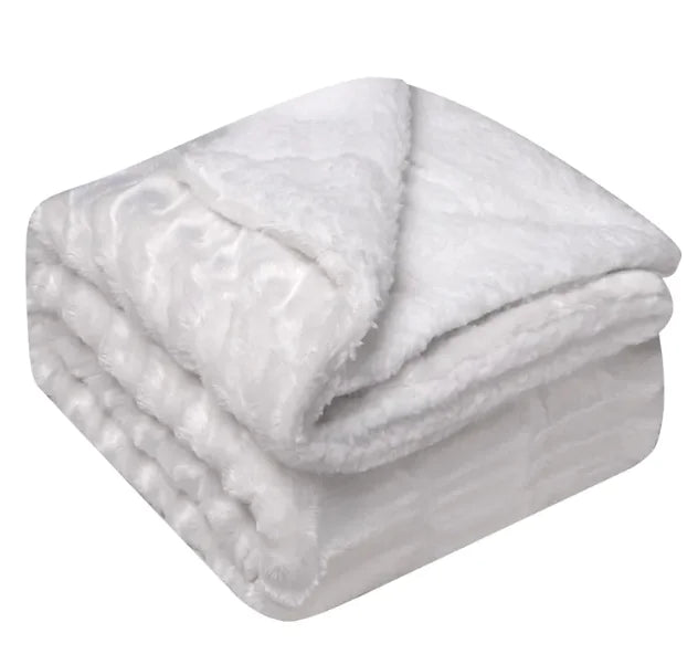 🐑: Thickened Flannel & Lamb Wool Double-Sided Blanket - Premium Dual Comfort