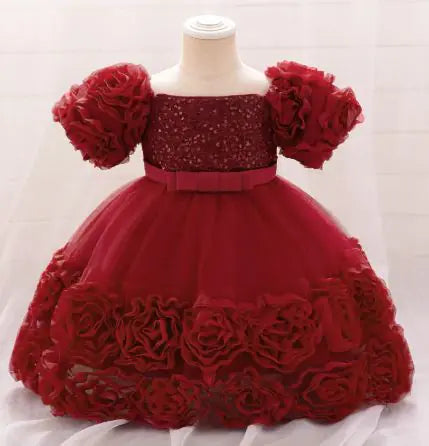 👑 Festive Princess Gown - Elegant Polyester Dress for Special Occasions