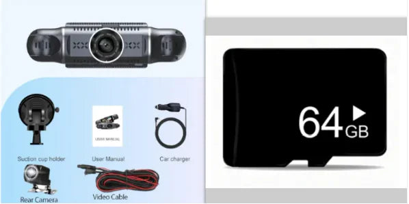 📹 4-Channel HD Wi-Fi Car Dash Cam - Complete 360° Security System with Remote Access