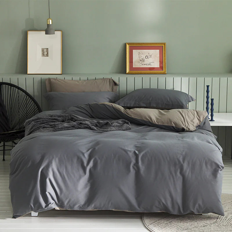 🛏️: Brushed Cotton 4-Piece Fleece Set - Premium Soft Bedding Collection