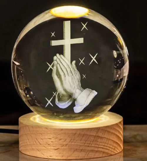 ⛪: Crystal Church Desk Ornament - Glowing Cross Spiritual Decor