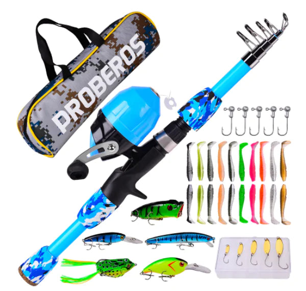 π£: Kids Fishing Pole Set - Complete Telescopic Rod Kit for Young Anglers