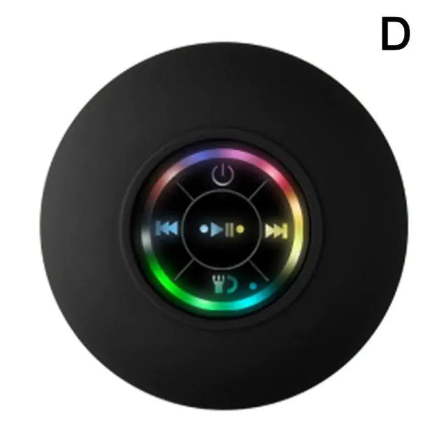 π Waterproof Wireless Bluetooth Speaker - Portable with LED Lights & Suction Cup Design