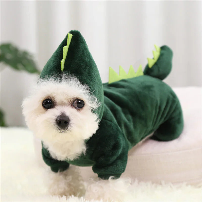 🦕: Themed Dog Clothes for Pets - Coral Fleece Dinosaur Costume