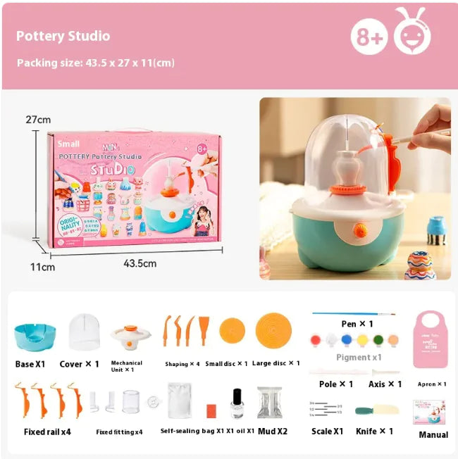 πΊ Kids' Electric Pottery Wheel β DIY Clay Craft Kit for Creative Fun Ages 4-6