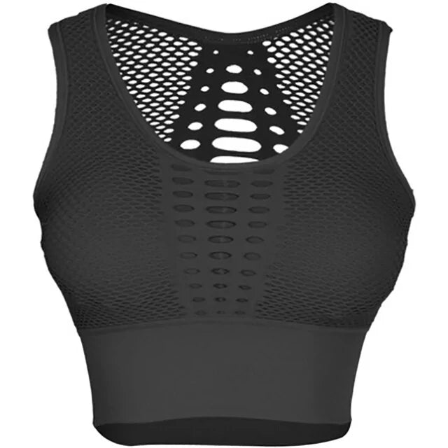🏃♀️: Fitness Shockproof Mesh Sports Bra - High Support Athletic Wear